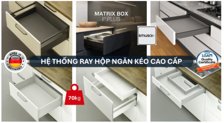 HƯỚNG DẪN LẮP ĐẶT HỆ THỐNG RAY HỘP NGĂN KÉO MATRIX BOX P PLUS