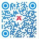 A qr code with a red letter

Description automatically generated